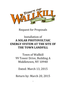 Request for Proposals Installation of A SOLAR PHOTOVOLTAIC
