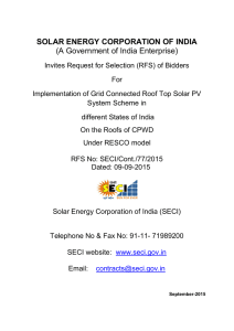 RFP for Implementation of Grid Connected Roof top Solar PV