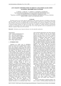 ant colony optimization to shunt capacitor allocation in radial