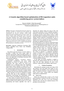 A Genetic algorithm based optimization of DG/capacitors units