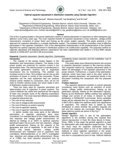 Optimal capacitor placement in distribution networks using Genetic