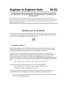 IIR Filters in C for the Sharc Application Note (EE-83)