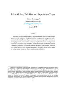 Fake Alphas, Tail Risk and Reputation Traps