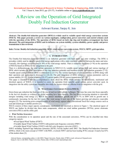 A Review on the Operation of Grid Integrated Doubly Fed Induction