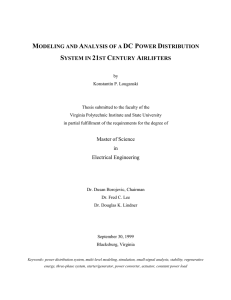 MODELING AND ANALYSIS OF A DC POWER DISTRIBUTION