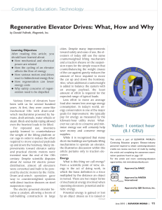 Regenerative Elevator Drives: What, How and Why