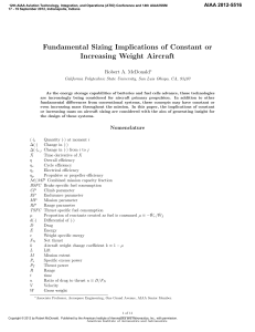 Fundamental Sizing Implications of Constant or Increasing Weight