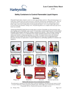 Safety Containers to Control Flammable Liquid Vapors