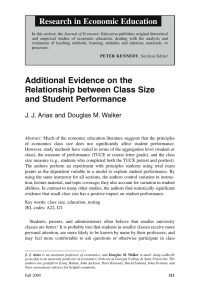 Additional Evidence on the Relationship between Class Size and
