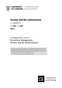 Society and the environment - University of London International