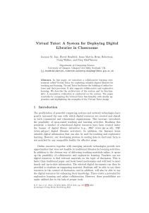 Virtual Tutor - School of Computing Science