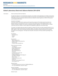 Global Laboratory Electronic Balance Market 2014-2018