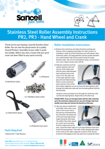Stainless Steel Roller Assembly Instructions PR2, PR3
