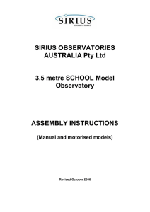 Sirius Observatories: School Model 3.5 Metre (Assembly Instructions)
