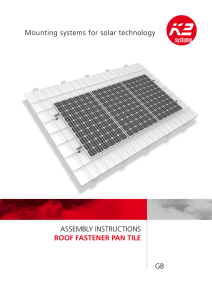 ASSEMBLY INSTRUCTIONS Roof fasteneR Pan tile
