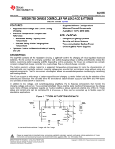 Integrated Charge Controller for Lead