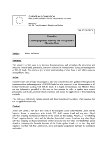 European Commission Fraud Awareness SOLID/2012/REV