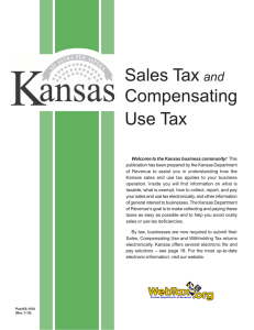 Pub. KS-1510 Sales Tax and Compensating Use Tax Rev. 7-15