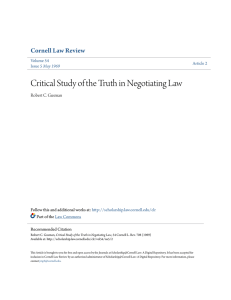 Critical Study of the Truth in Negotiating Law