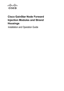 Cisco GainStar Node Forward Injection Modules and Strand