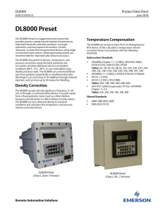 DL8000 Preset - Welcome to Emerson Process Management