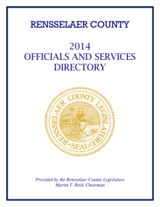 2014 Directory - Rensselaer County Legislature