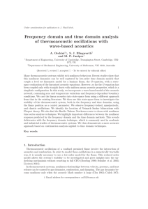 Frequency domain and time domain analysis of thermoacoustic