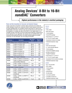 Analog Devices` 8-Bit to 16-Bit nanoDAC™ Converters