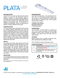 PLATA-LED™ Specification Sheet