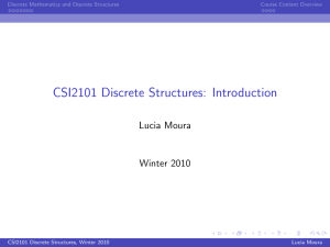 CSI2101 Discrete Structures - School of Electrical Engineering and