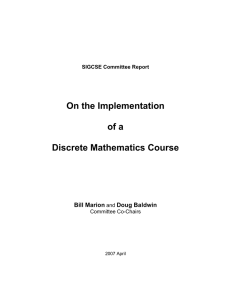On the Implementation of a Discrete Mathematics Course