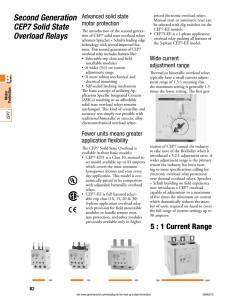 Solid State Overload Relays Spec Sheet