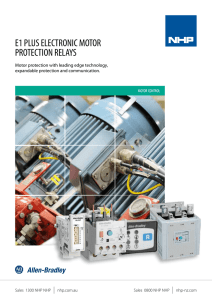 E1 PLUS ELECTRONIC MOTOR PROTECTION RELAYS