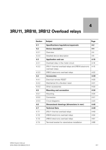 3RU11, 3RB10, 3RB12 Overload relays