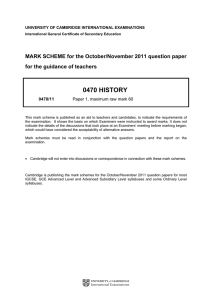 Mark Scheme - Paper 1 November 2011