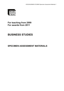 GCSE Business Studies SAMs