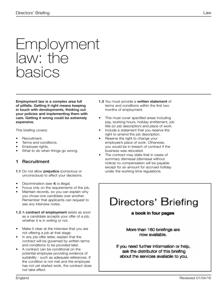 employment-law-the-basics