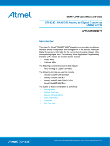 AT03243: SAM D/R Analog to Digital Converter (ADC) Driver
