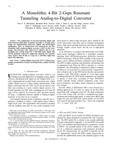 A Monolithic 4-bit 2-Gsps Resonant Tunneling Analog-to