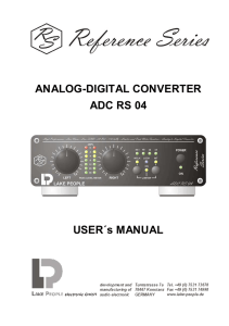 ANALOG-DIGITAL CONVERTER ADC RS 04 USER´s MANUAL