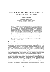 Adaptive Low-Power Analog/Digital Converters for Wireless Sensor