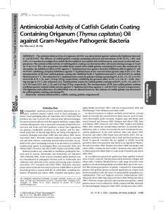 Antimicrobial Activity of Catfish Gelatin Coating Containing