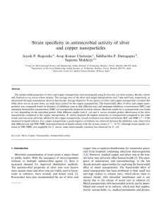 Strain specificity in antimicrobial activity of silver and