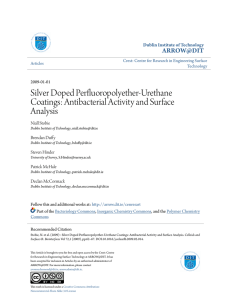 Silver Doped Perfluoropolyether-Urethane Coatings: Antibacterial