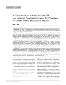 In Vitro Studies of a Novel Antimicrobial Luer