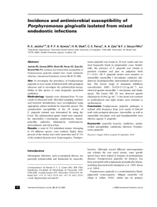 Incidence and antimicrobial susceptibility of Porphyromonas