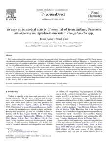 In vitro antimicrobial activity of essential oil from