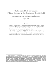 On the Size of U.S. Government: Political Economy in the