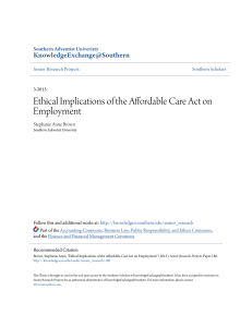 Ethical Implications of the Affordable Care Act on Employment