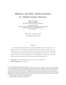 Efficiency and Labor Market Dynamics in a Model of Labor Selection